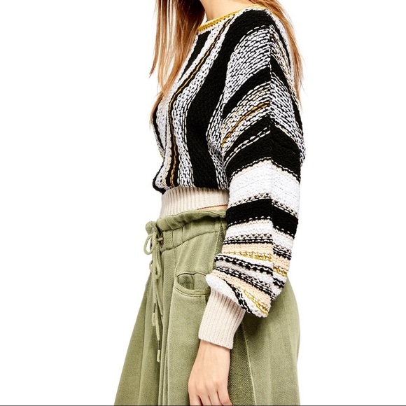 Free People Show Me Love stripe pull over sweater - Picture 3 of 14